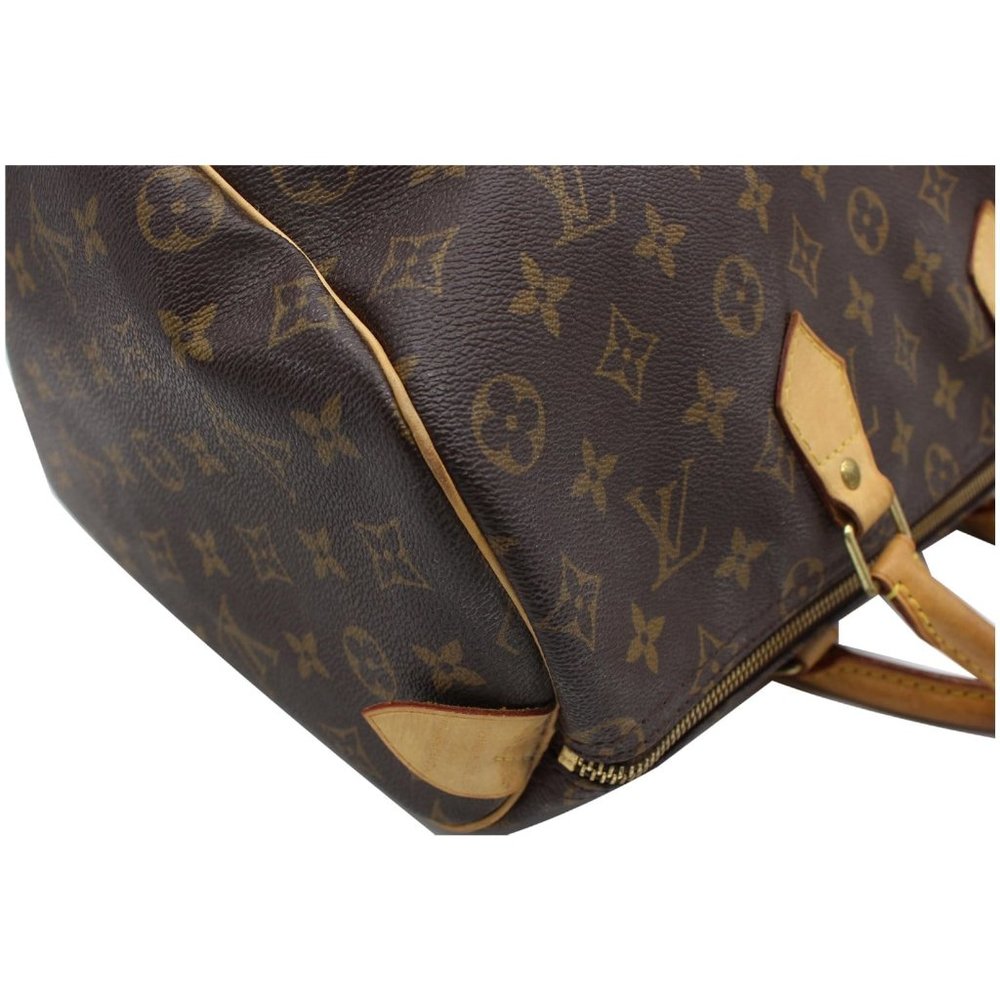 LOUIS VUITTON  Speedy 35 Monogram Canvas Satchel Bag Brown - Picture 5 of 12